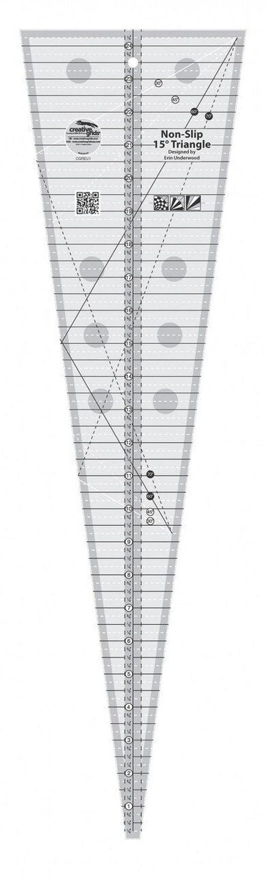 15 Degree Triangle Ruler CGREU1 for precise cutting, marking and patchwork