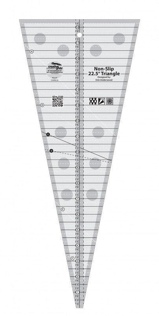 22.5 Degree Triangle Quilt Ruler -CGREU3 for precise cutting, marking and patchwork