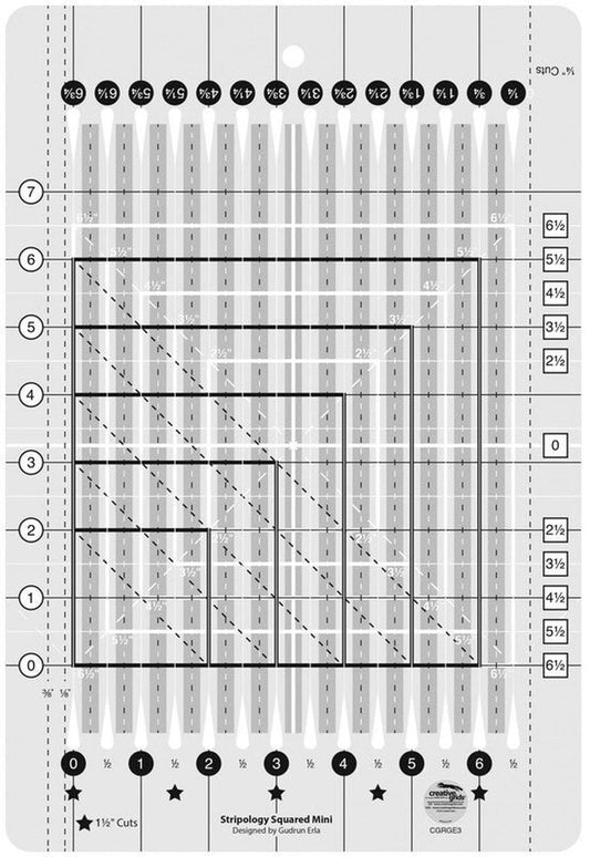 Stripology Squared MINI Ruler CGRGE3 for precise cutting, marking and patchwork
