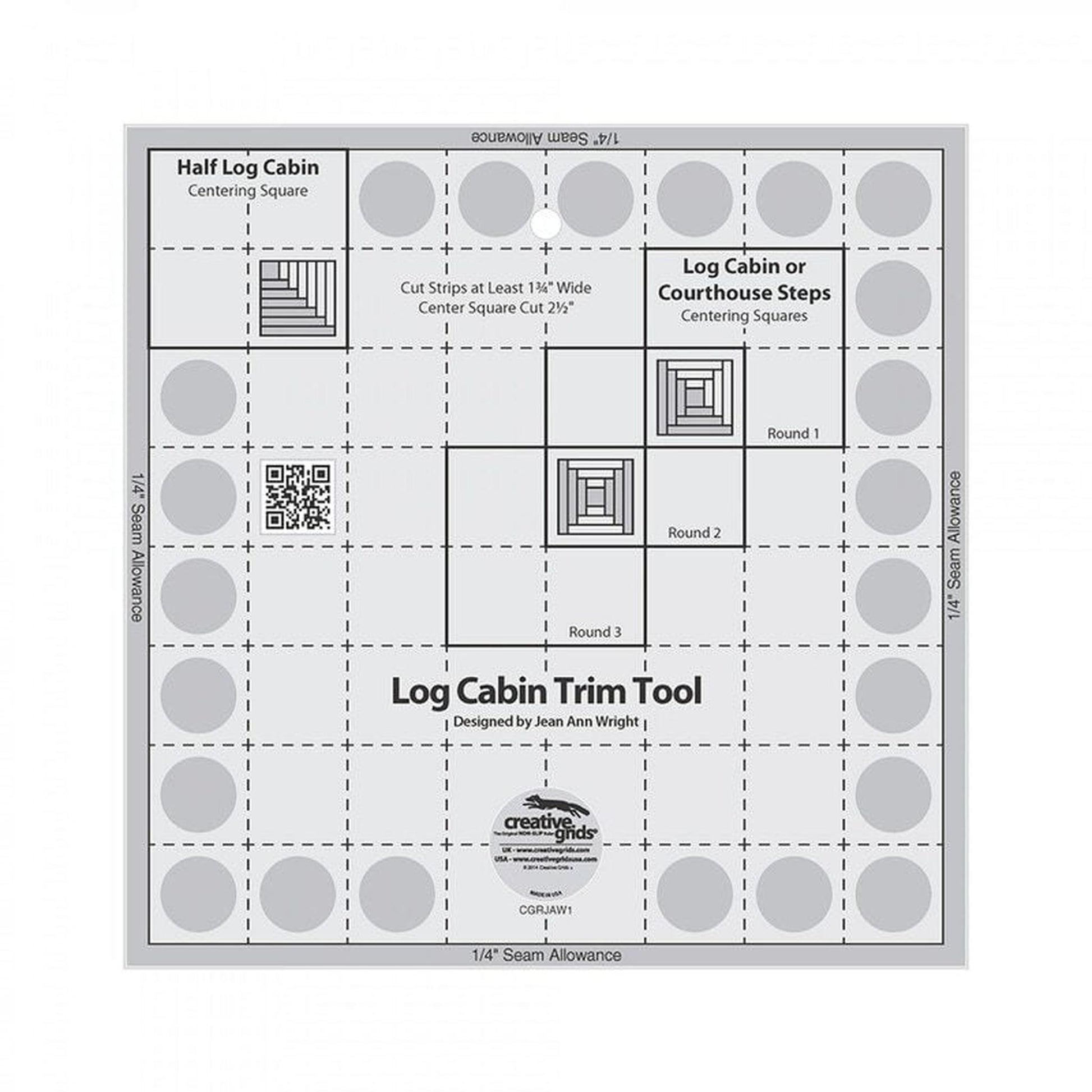 Log Cabin Trim Tool Ruler - 203 mm finished block - CGRJAW1 , crafting and sewing tasks