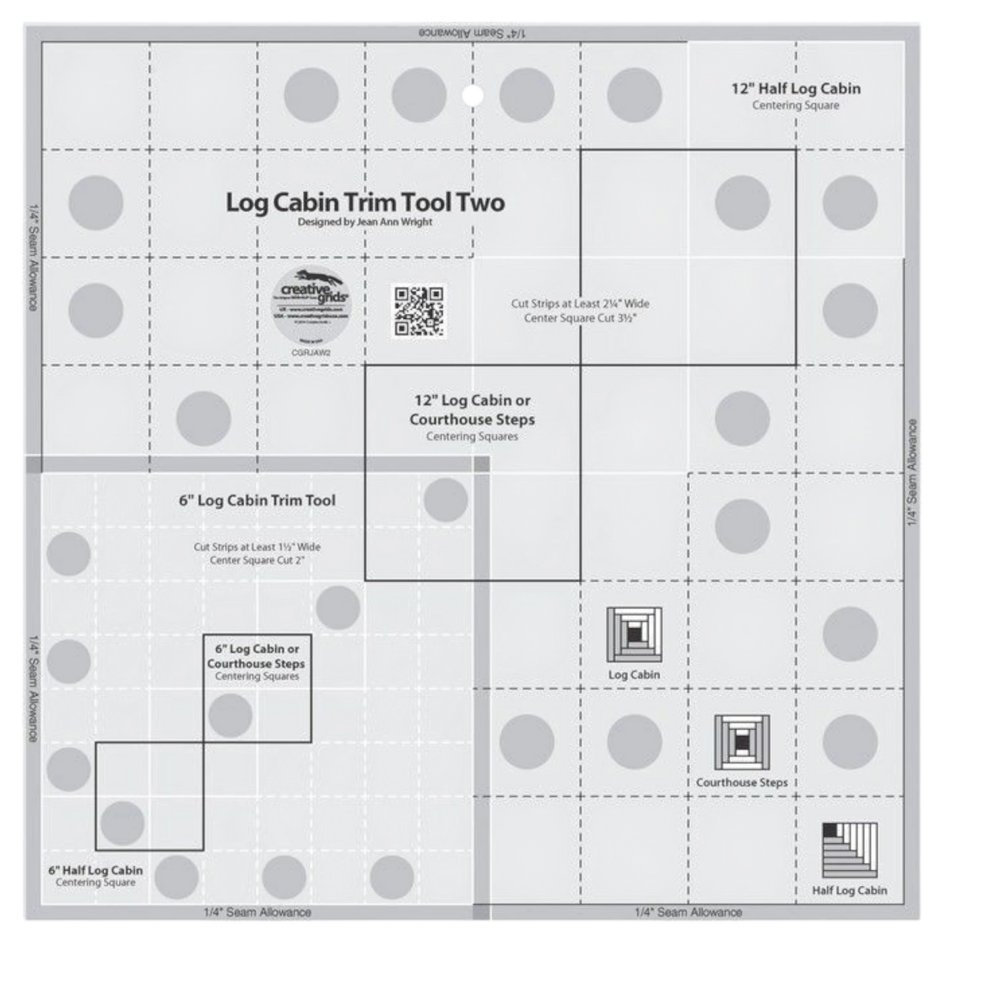 Log Cabin Trim Tool Ruler - Two 152 mm/305 mm Blocks - CGRJAW2 , crafting and sewing tasks