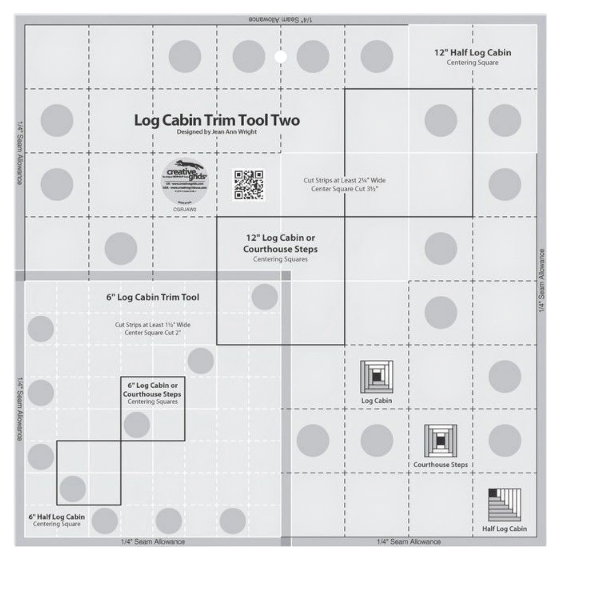 Log Cabin Trim Tool Ruler - Two 152 mm/305 mm Blocks - CGRJAW2 , crafting and sewing tasks