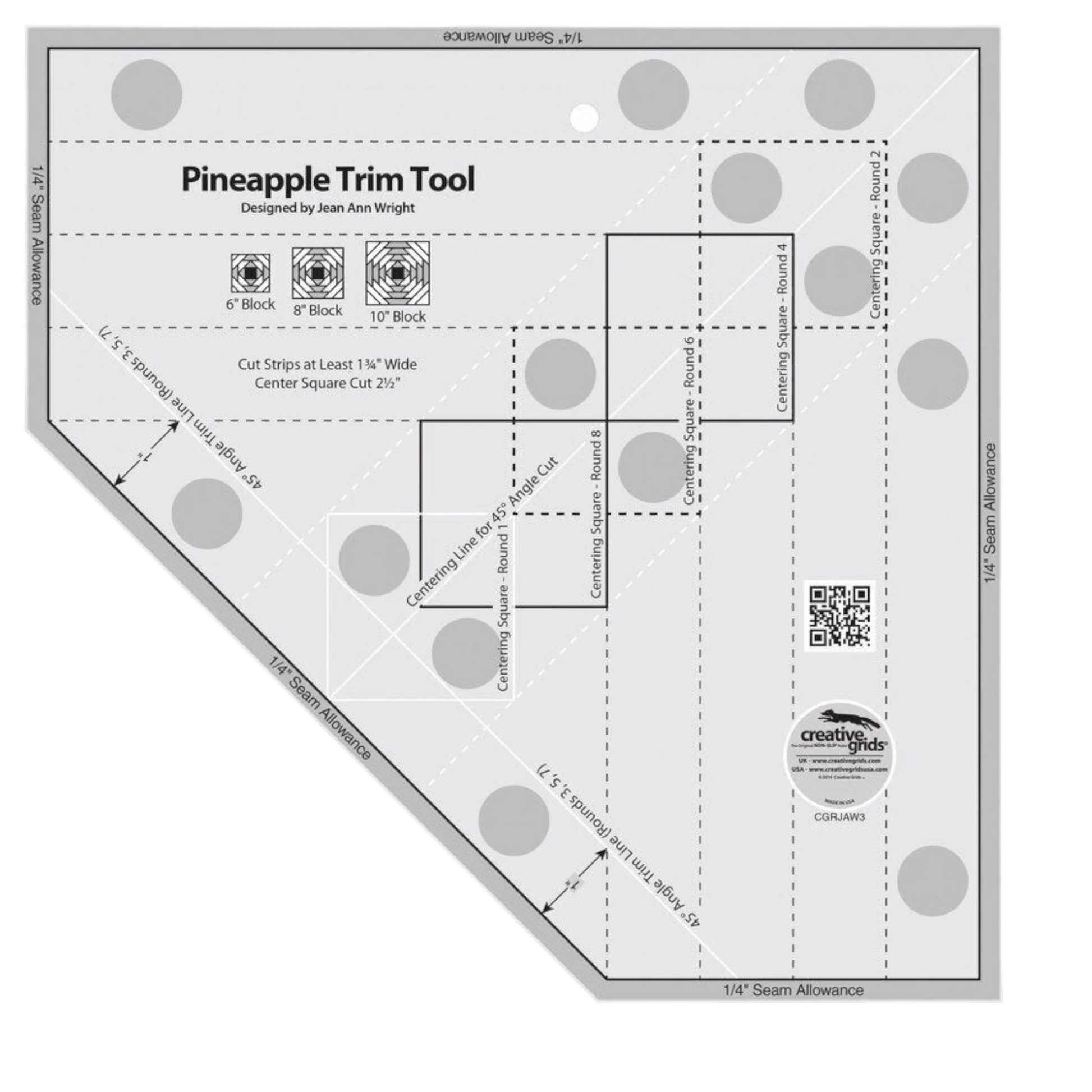 Pineapple Trim Tool Ruler 6 8 254 mm Blocks - CGRJAW3 , crafting and sewing tasks