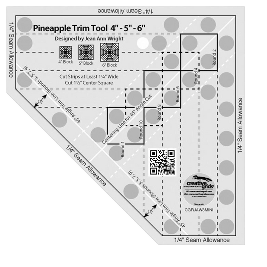 Pineapple Trim Tool ruler Mini - 4 5 152 mm Blocks - CGRJAW3MINI , crafting and sewing tasks