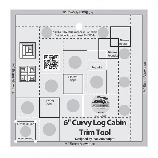 Curvy Log Cabin Trim Tool 152 mm Finished Blocks - CGRJAW6 , crafting and sewing tasks