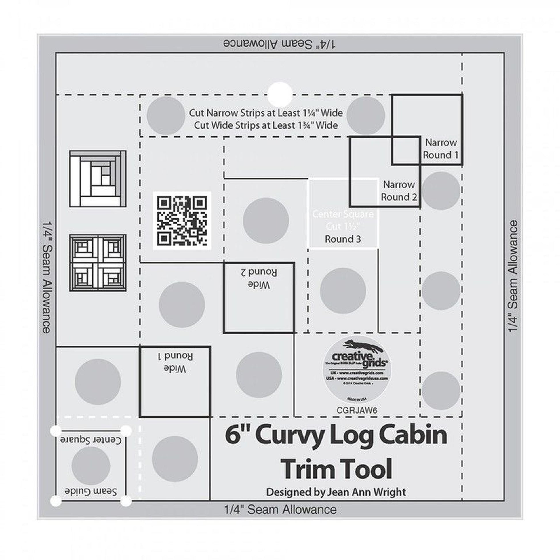 Curvy Log Cabin Trim Tool 152 mm Finished Blocks - CGRJAW6 , crafting and sewing tasks
