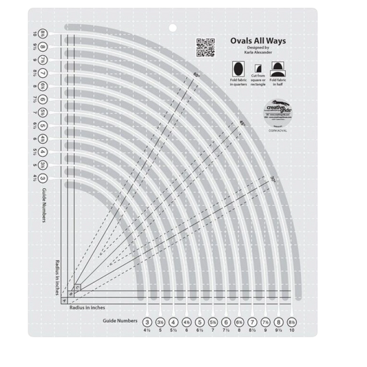 Oval All Ways Ruler CGRKAOVAL for precise cutting, marking and patchwork