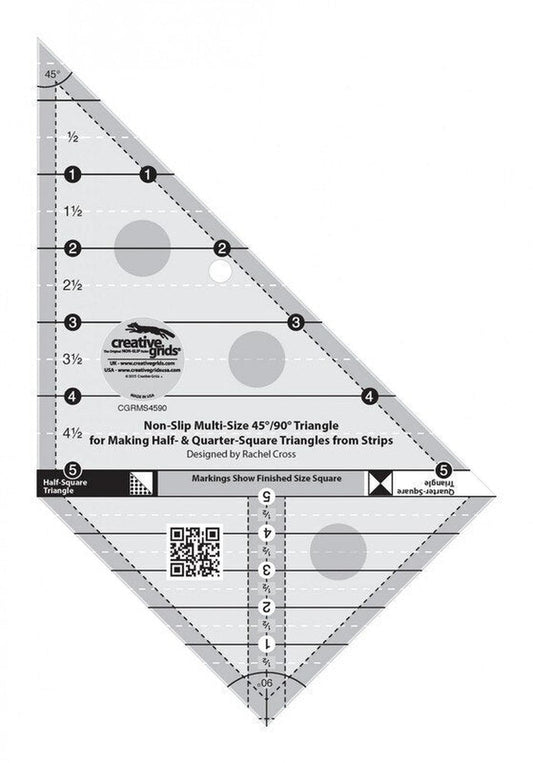 Multi - Triangle Ruler - 45/90 degrees CGRMS4590 for precise cutting, marking and patchwork