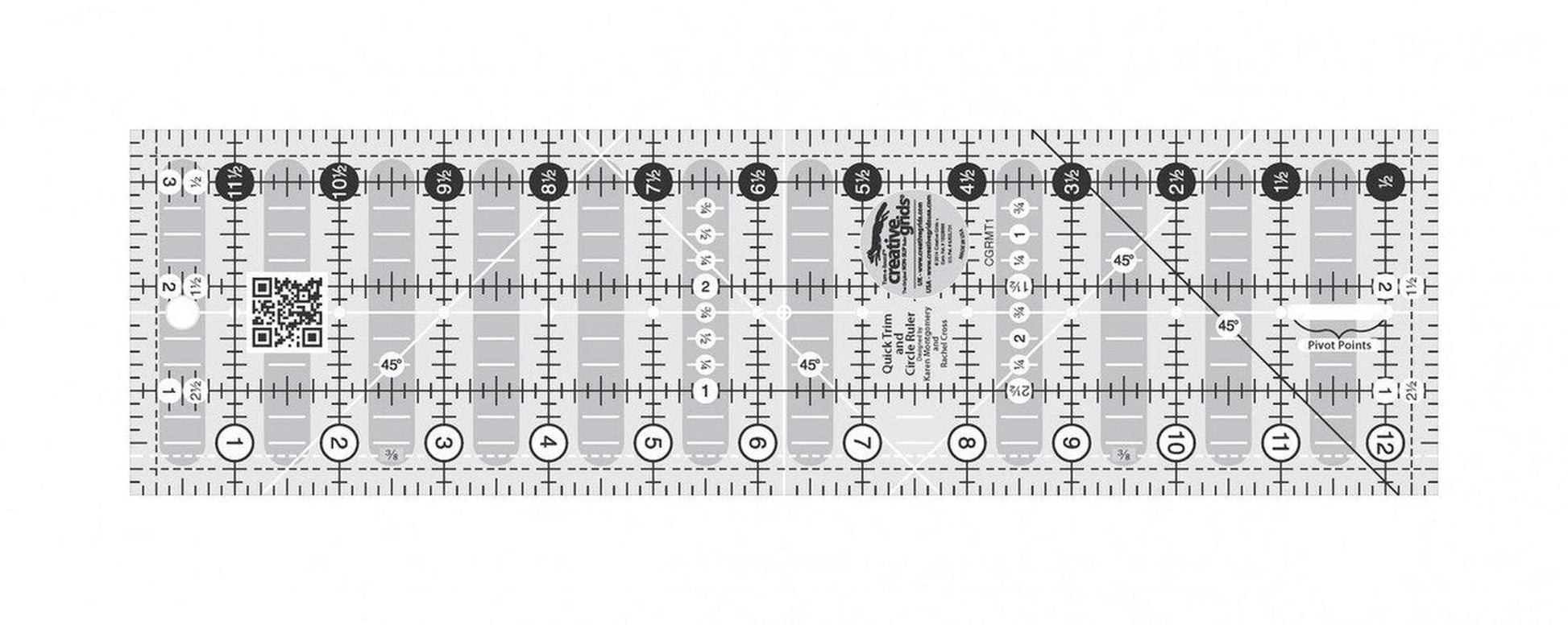 Quick Trim Ruler 89 mm X 318 mm Rectangle - CGRMT1 for precise cutting, marking and patchwork