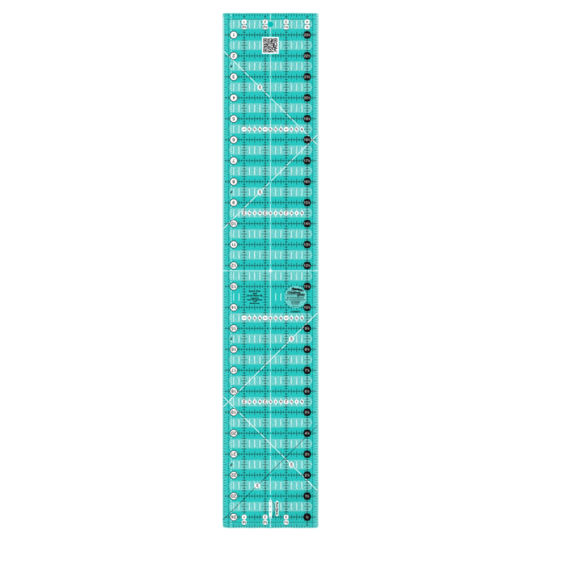 Quick Trim And Circle Quilt Ruler 114 mm x 622 mm - CGRMT5 for precise cutting, marking and patchwork