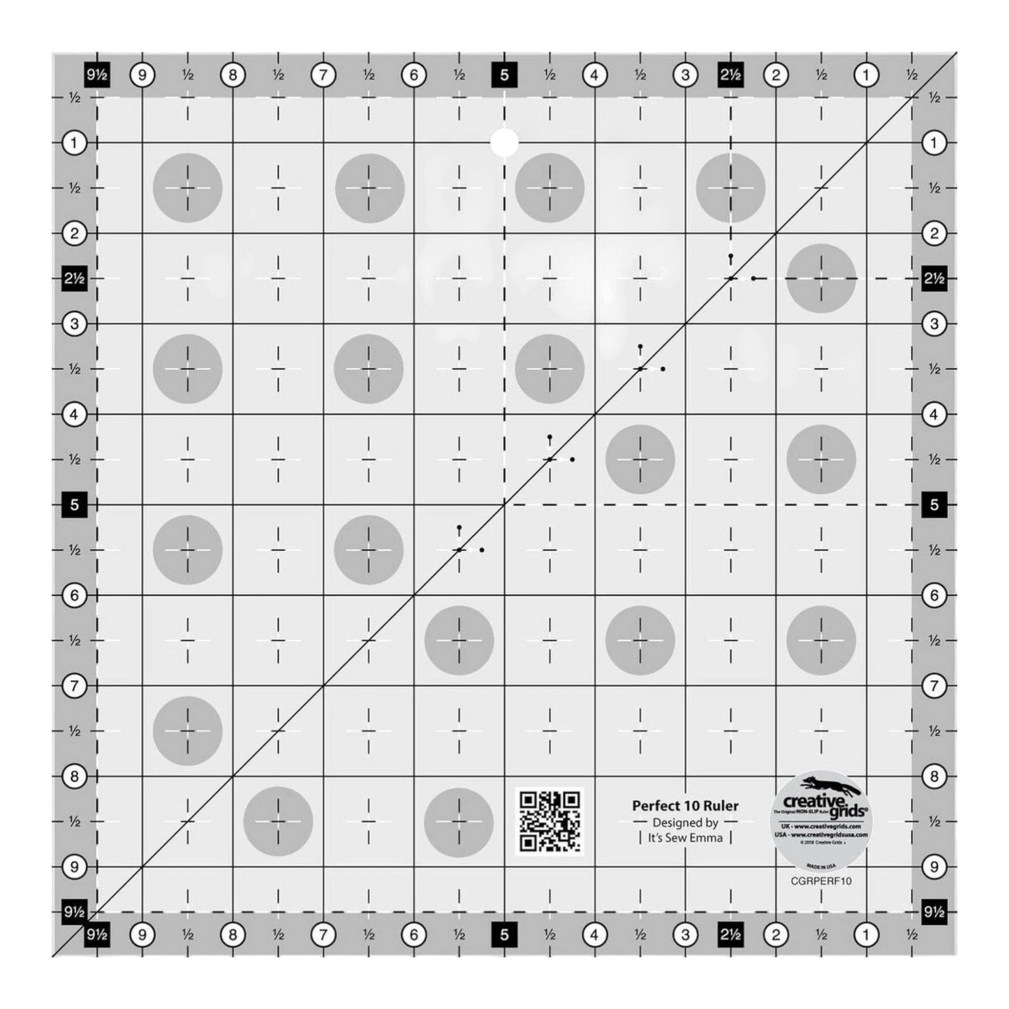 Perfect 10 Ruler - CGRPERF10 for precise cutting, marking and patchwork