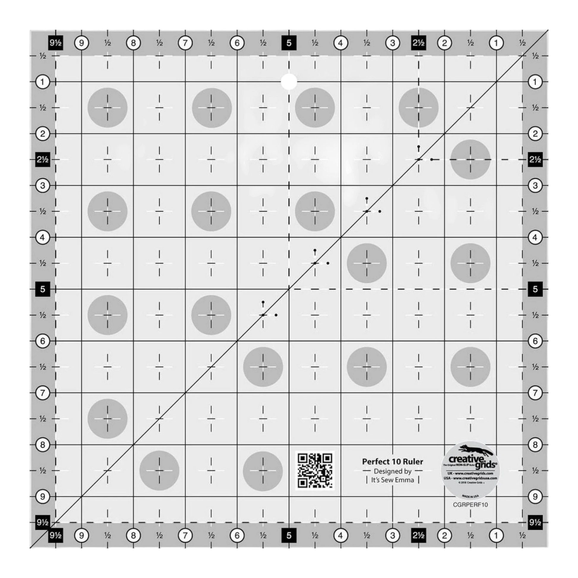 Perfect 10 Ruler - CGRPERF10 for precise cutting, marking and patchwork