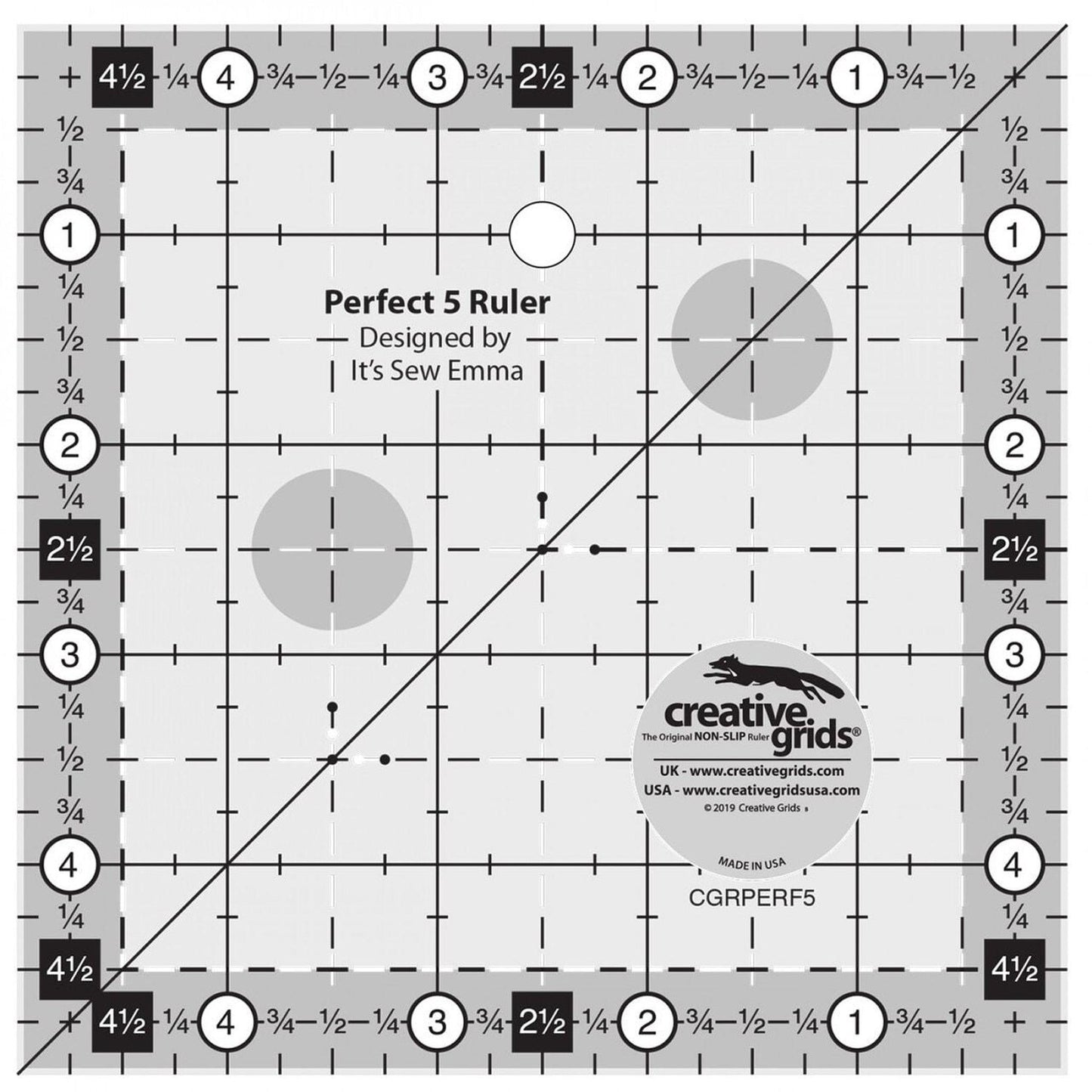 Perfect 5 Ruler - CGRPERF5 for precise cutting, marking and patchwork