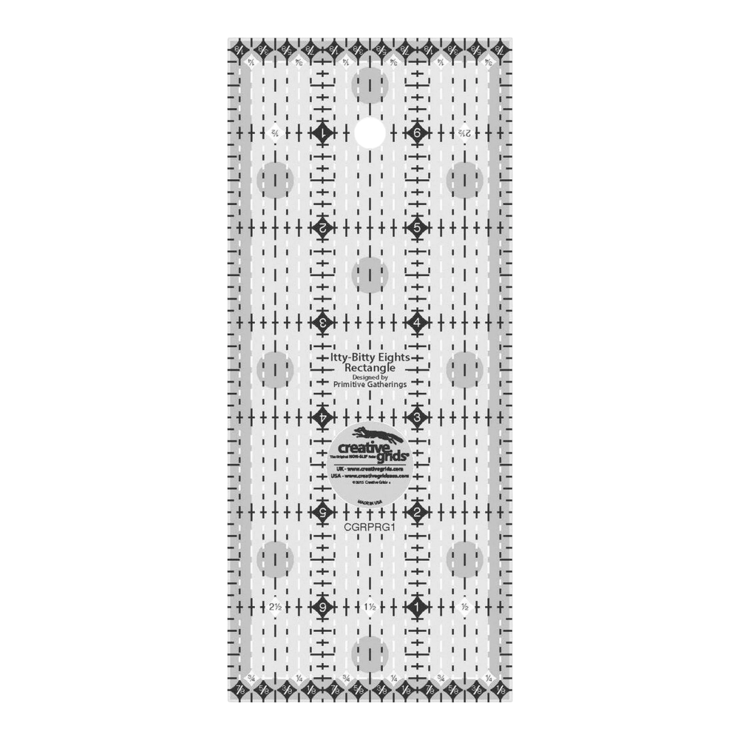 Charming Itty Bitty Eights 76 mm x 178 mm Quilt Ruler - CGRPRG1 for precise cutting, marking and patchwork