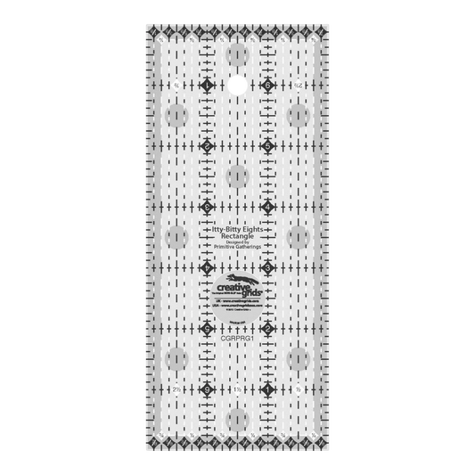 Charming Itty Bitty Eights 76 mm x 178 mm Quilt Ruler - CGRPRG1 for precise cutting, marking and patchwork