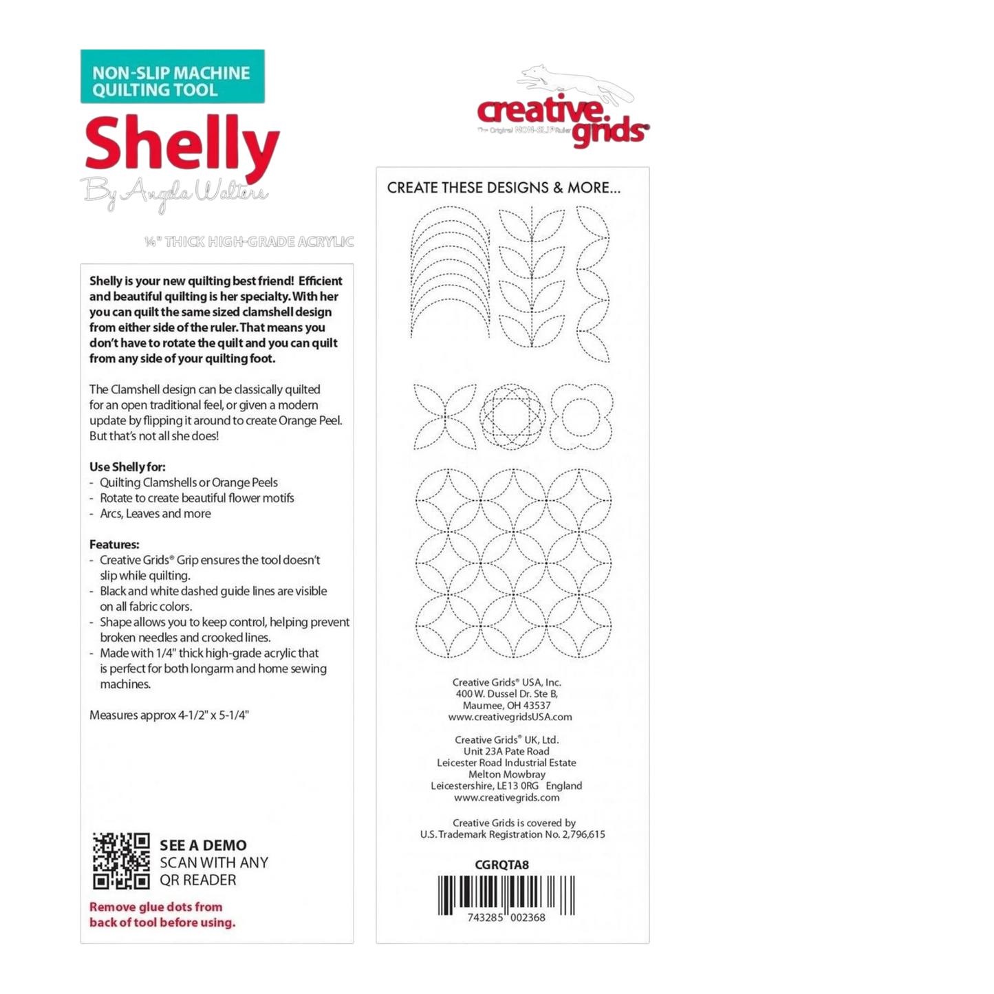 Machine Quilting Tool Shelly - CGRQTA8 , crafting and sewing tasks