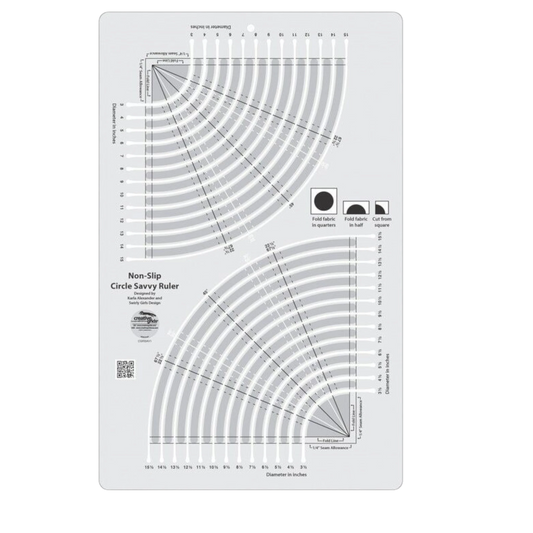 Circle Savvy Ruler - 11 3/4 x 18 1/51 mm - SCRSAV1 for precise cutting, marking and patchwork