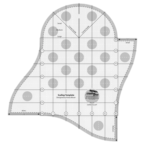 Scallop Template - CGRSCALLOP for precise cutting, marking and patchwork