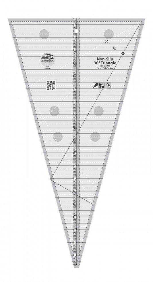 30 Degree Triangle Quilt Ruler for precise cutting, marking and patchwork