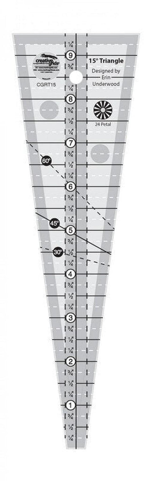 15 Degree Triangle Ruler - CGRT15 for precise cutting, marking and patchwork