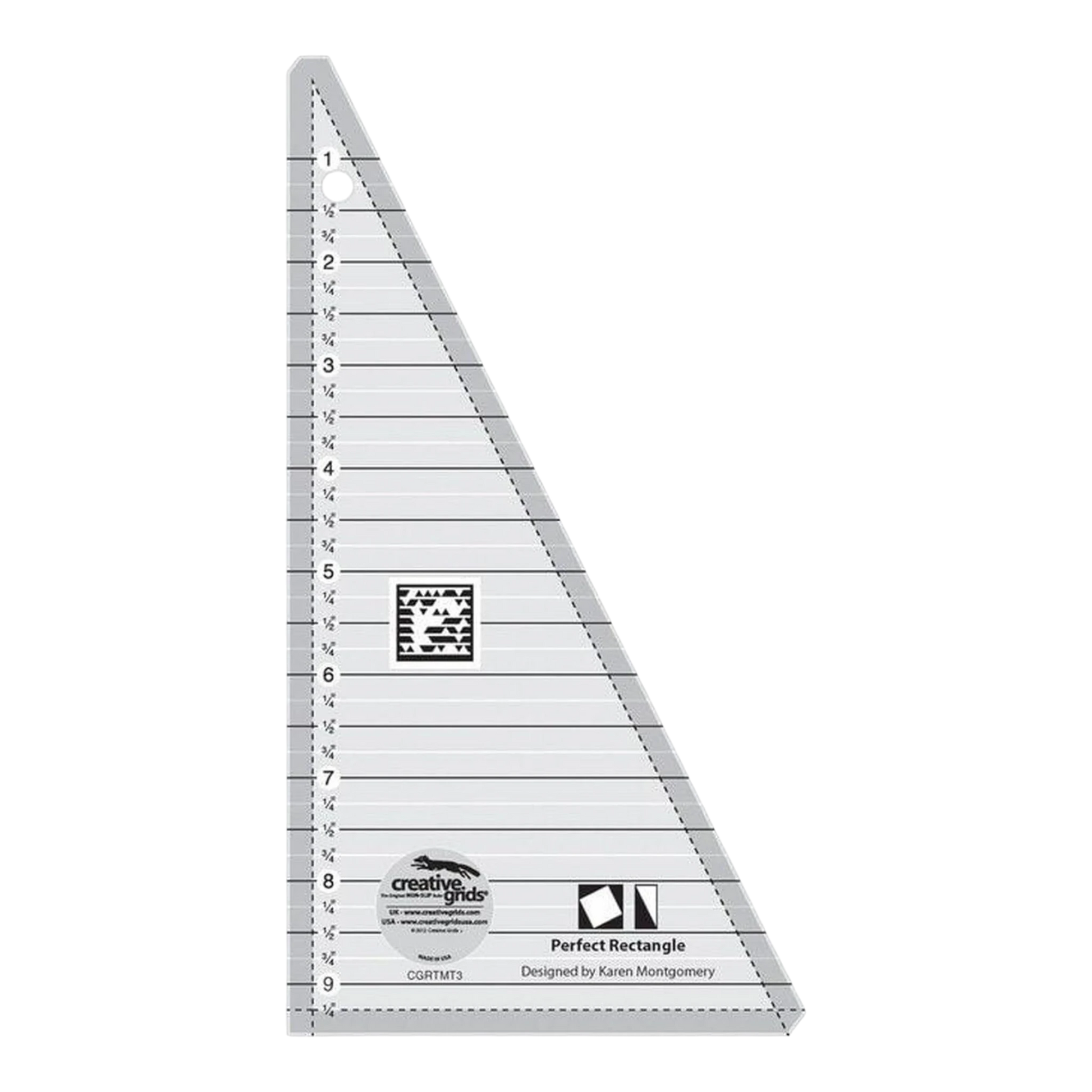 Perfect Rectangle Ruler 241 mm Quilt Ruler - CGRTMT3 for precise cutting, marking and patchwork