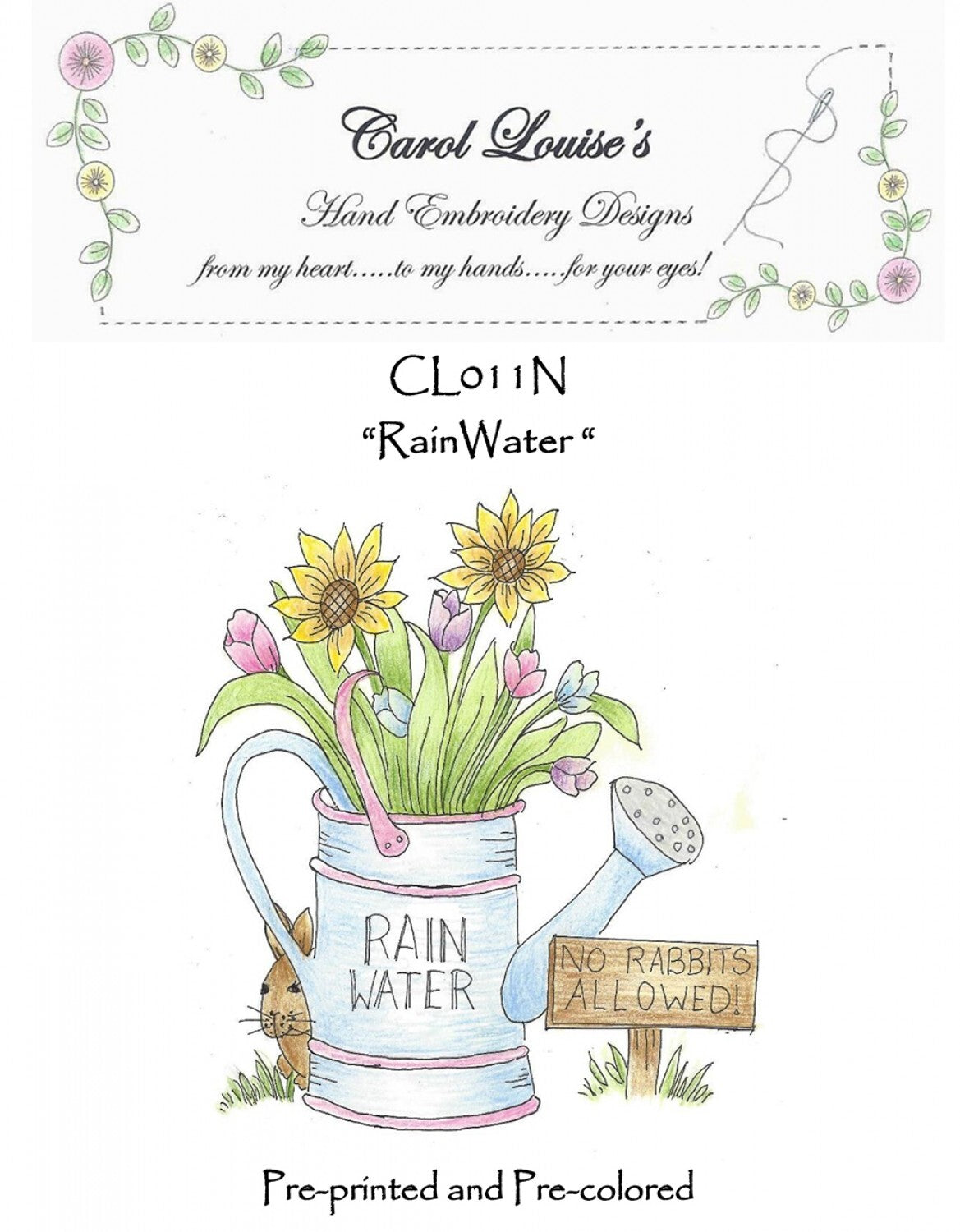 Rainwater - Natural - Hand Embroidery Design sewing and quilting product