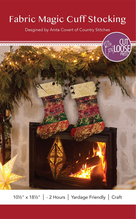 Fabric Magic Cuff Stocking Pattern by Cut Loose Press - front