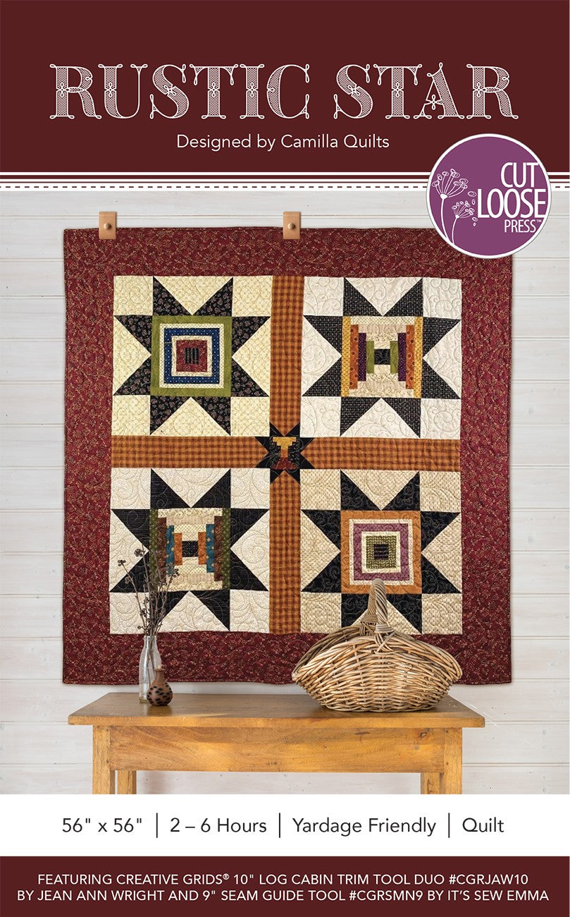 Rustic Star Quilt Pattern by Cut Loose Press - front