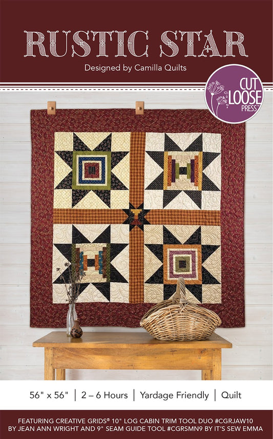 Rustic Star Quilt Pattern by Cut Loose Press - front