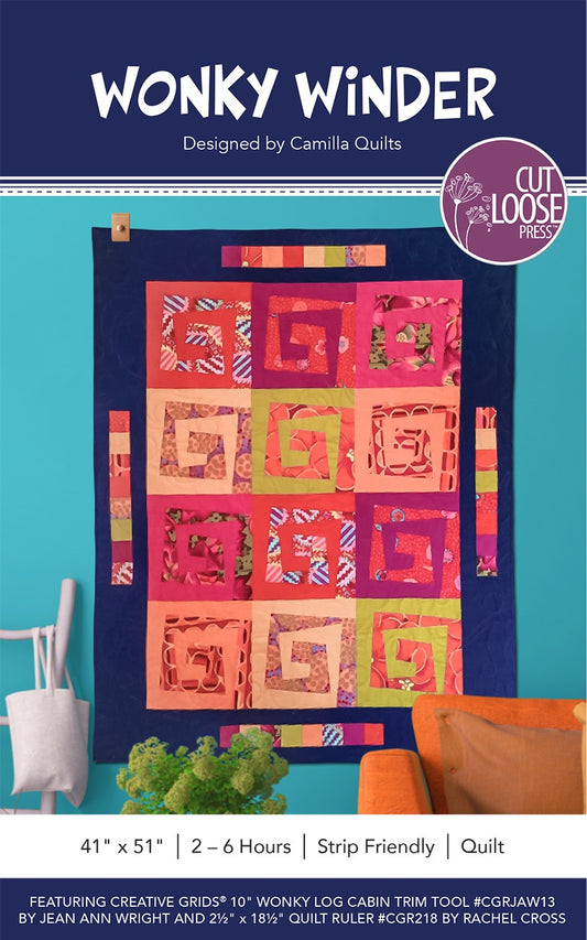 Wonky Winder Quilt Pattern by Cut Loose Press - front