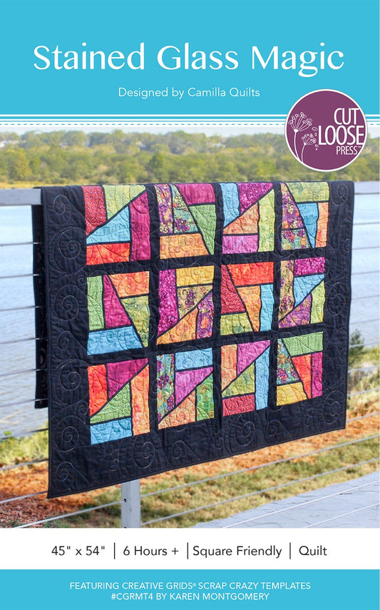 Stained Glass Magic Quilt Pattern by Cut Loose Press - front