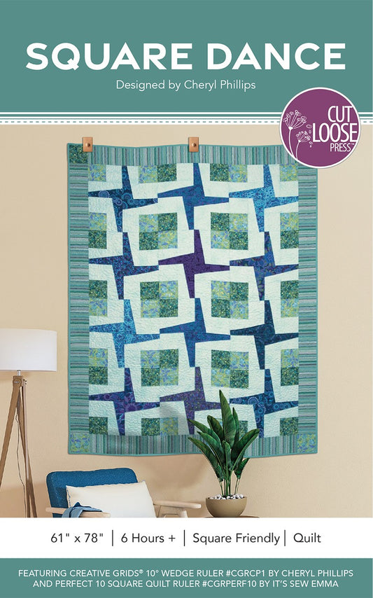 Square Dance Quilt Pattern by Cut Loose Press - front