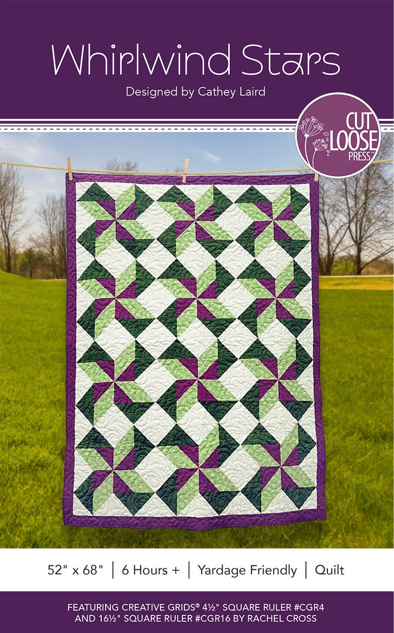 Whirlwind Stars Quilt Pattern by Cut Loose Press - front