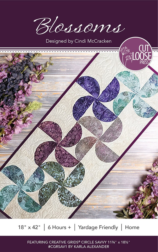 Blossoms Table Runner Pattern by Cut Loose Press - front