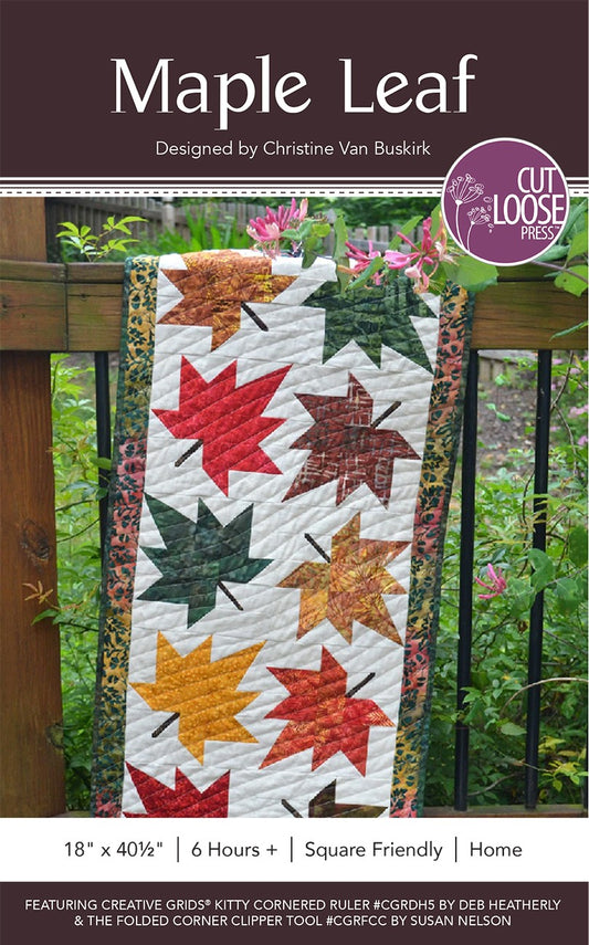 Maple Leaf Table Runner Pattern by Cut Loose Press - front