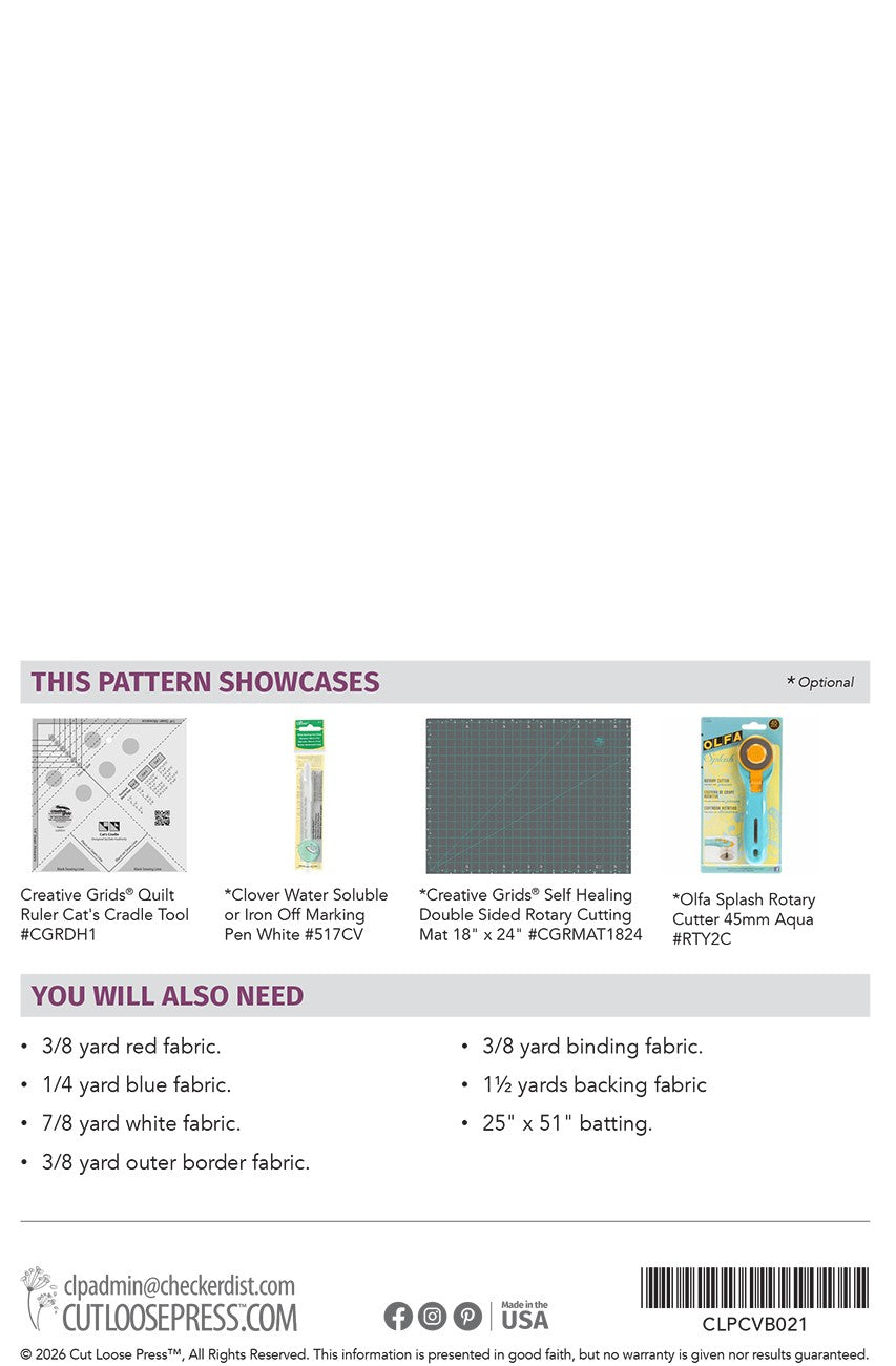 Star Bright Quilt Pattern by Cut Loose Press - back