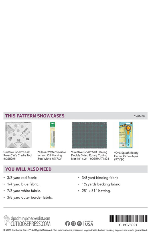 Star Bright Quilt Pattern by Cut Loose Press - back