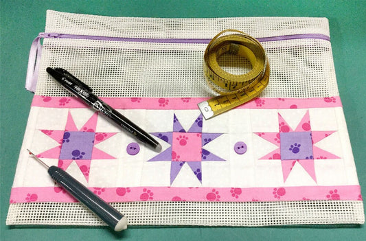 Strippy Stars Zipper Bag Pattern for bag making and sewing projects