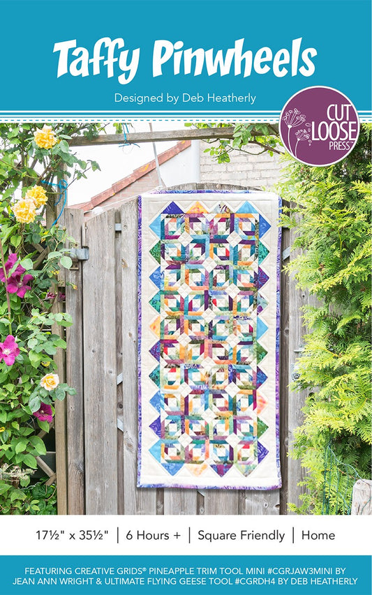 Taffy Pinwheels Table Runner Pattern by Cut Loose Press - front