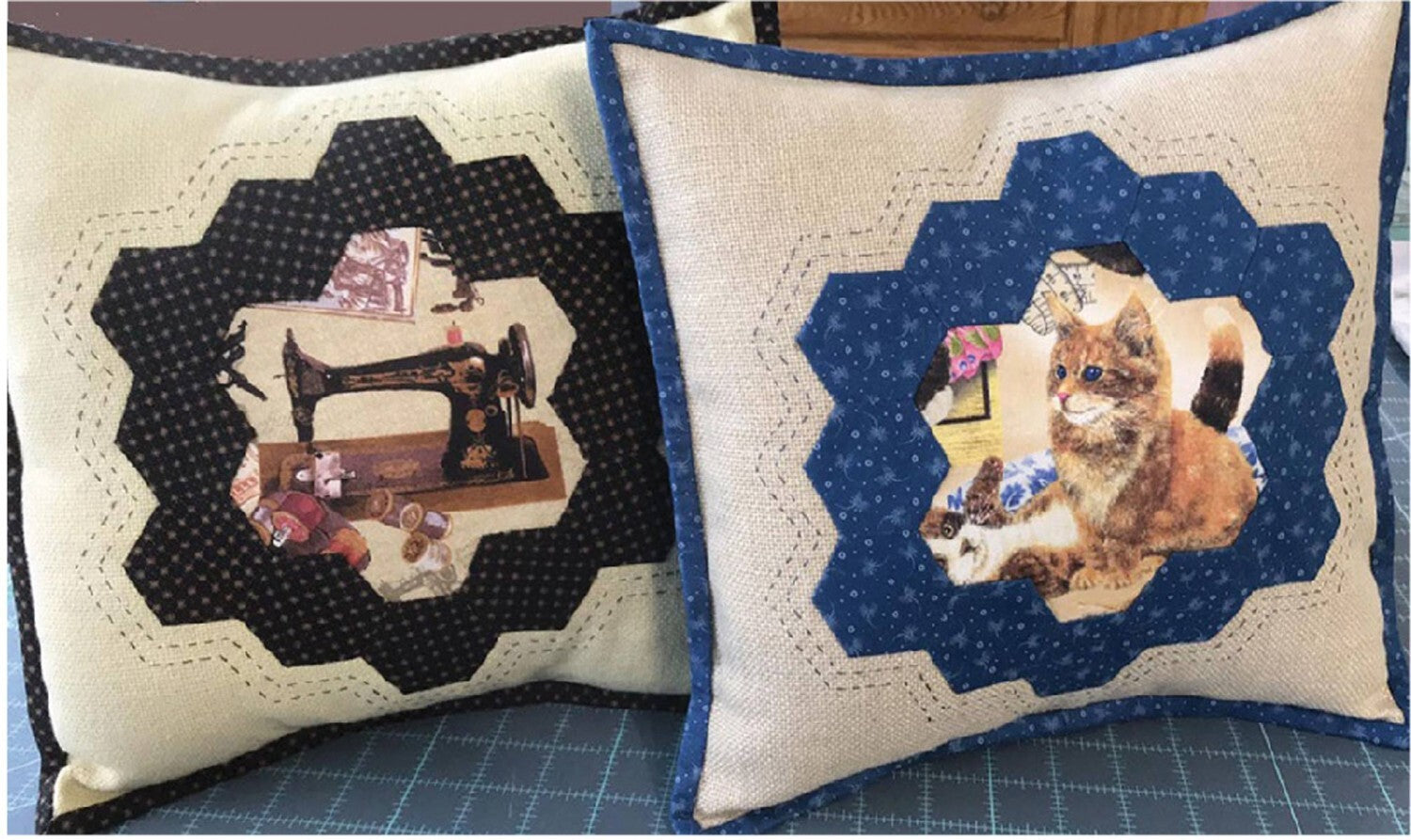 Hexagon Frame Pillow Pattern , quilting and craft projects