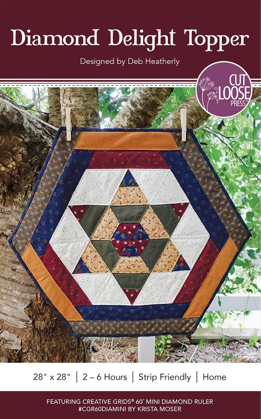 Diamond Delight Table Topper Pattern by Cut Loose Press - front