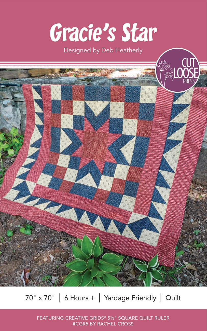 Gracie's Star Quilt Pattern by Cut Loose Press - front