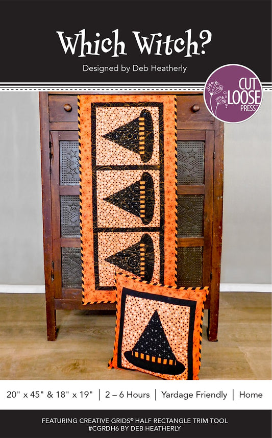 Which Witch? Runner and Pillow Pattern by Cut Loose Press - front