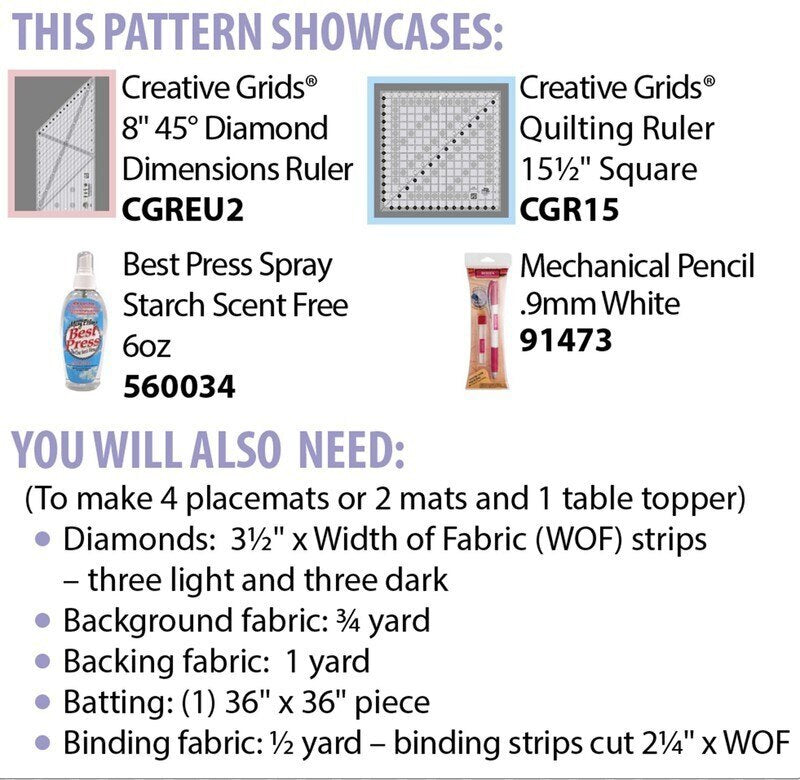 Split Diamond Table Topper Pattern , quilting and craft projects
