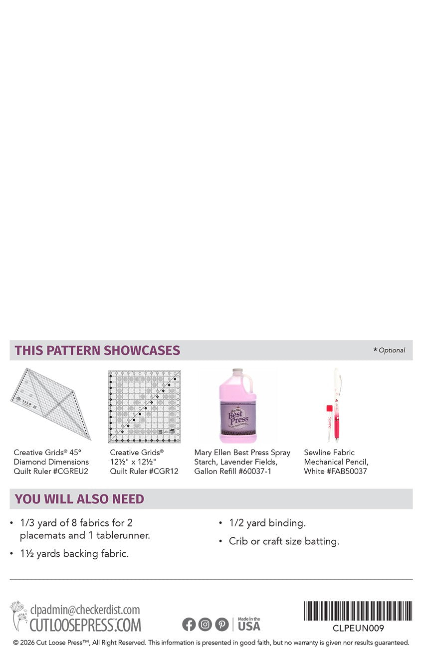 Bargello Breeze Pattern by Cut Loose Press - back