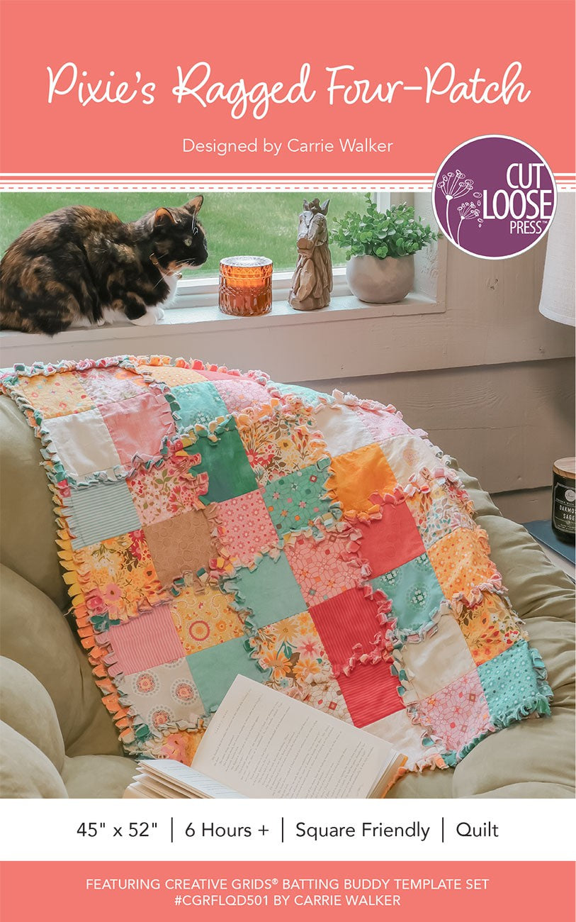 Pixie's Ragged Four Patch Quilt Pattern by Cut Loose Press - front