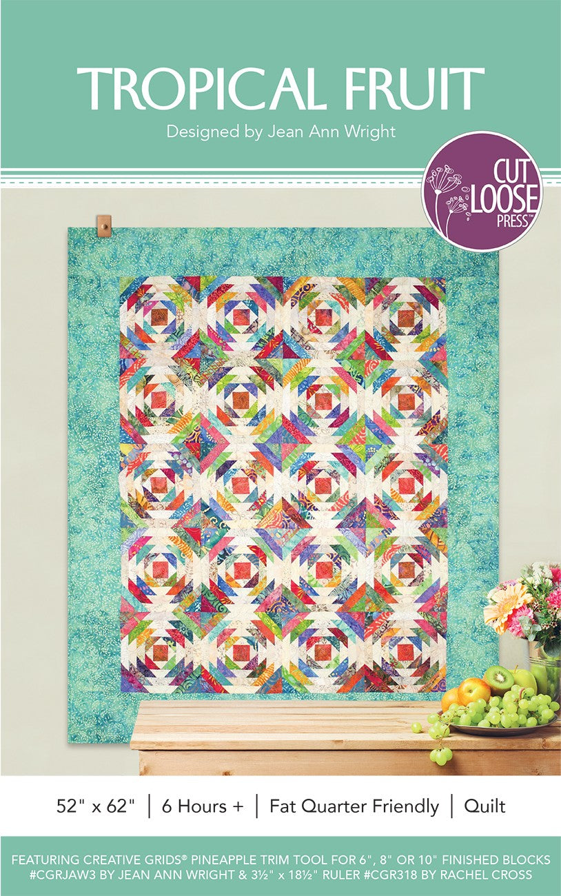 Tropical Fruit Quilt Pattern by Cut Loose Press - front