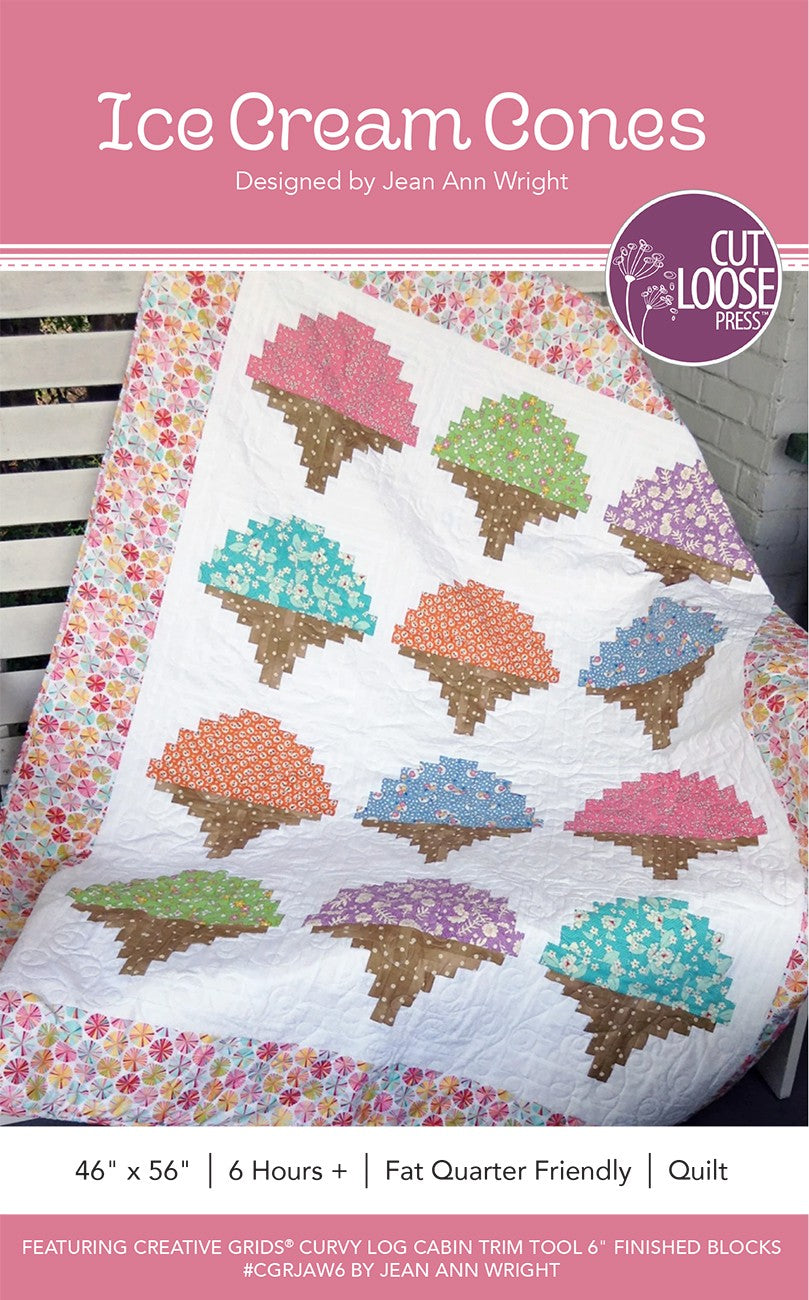 Ice Cream Cones Quilt Pattern by Cut Loose Press - front