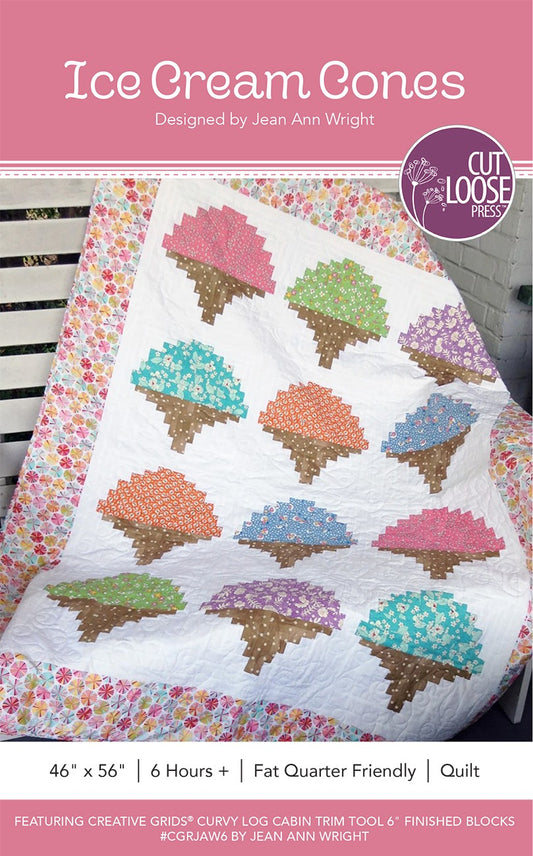 Ice Cream Cones Quilt Pattern by Cut Loose Press - front