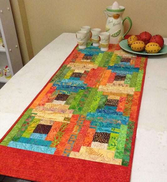 Pina Colada Table Runner Pattern by Cut Loose Press - front